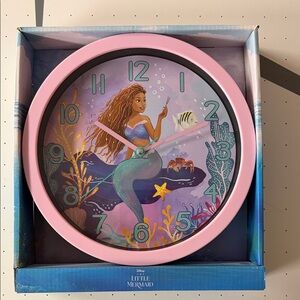 Disney Little Mermaid Pink and Purple Wall Clock